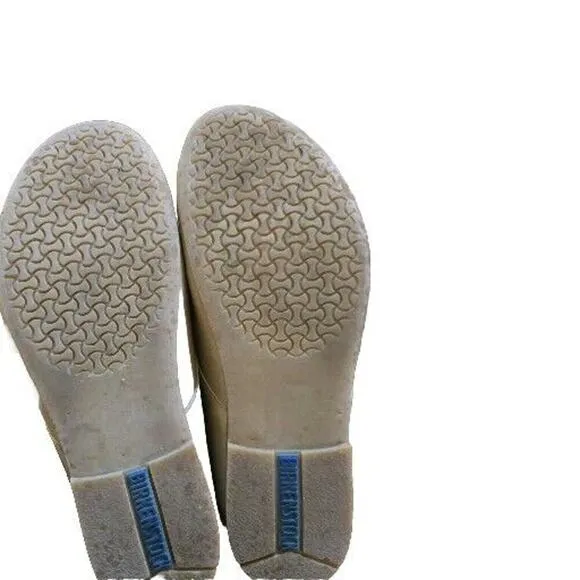 Birkenstock Women Size 7 Beige Lace Up Round Toe Flat Leather