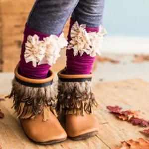 Gracious May Feather Fringe Moccasins