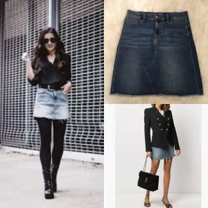 J.Crew Stretch Distressed hem Jean Skirt