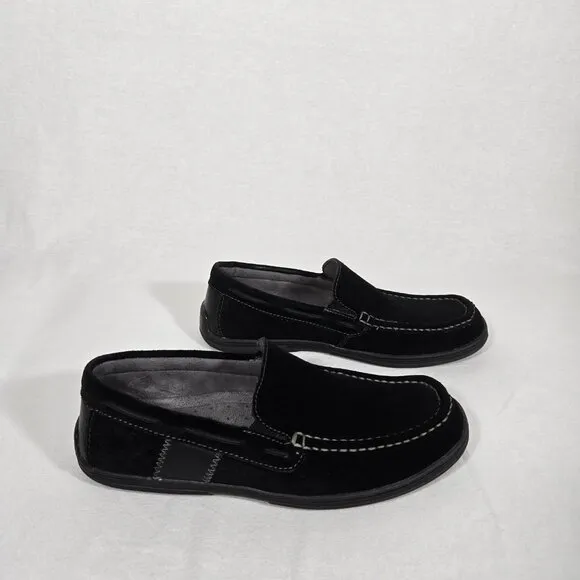 MINNETONKA Old Money BLACK Suede Leather Mocs Loafers Penny Driver Men's Size 9.