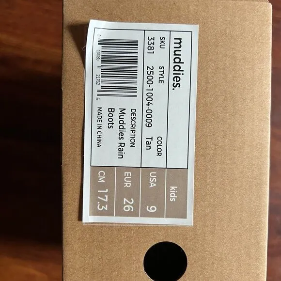 NIB Goumi Kids Muddies SZ 9 Dune Rain Boots