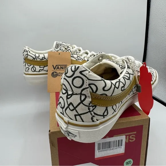 NWT Vans Sk8 Low Reissue Sneakers Textured Waves / Marshmallow Shoes Skate NEW
