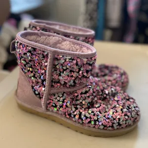 UGG Purple Ankle Boots with Glittery Stellar Sequins lilac Frost size 6