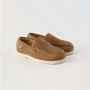 Zara kids, Brown, SUEDE BOAT SHOES, 8 (5.9 inches)